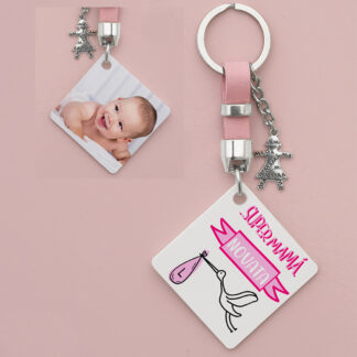 llavero personalizado "Súper mamá novata"