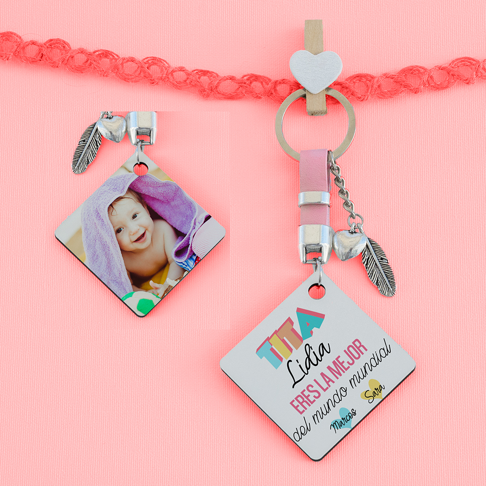 Llavero "Tita eres la mejor del mundo mundial"