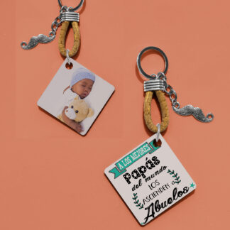 Llavero personalizado "A los mejores papás del mundo los ascienden a abuelos"