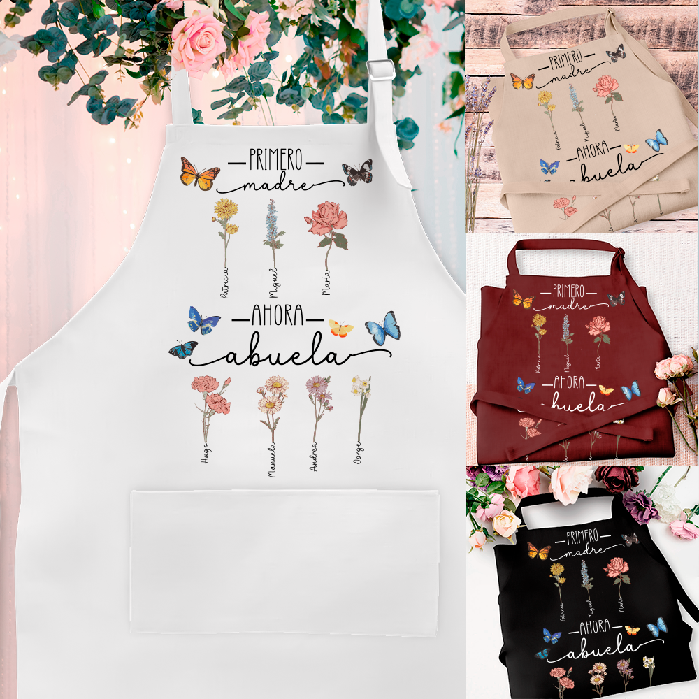 Delantal personalizado "Primero madre, ahora abuela" - Imagen 2
