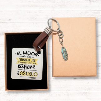 Llavero "El mejor de los padres se convierte en un súper abuelo"
