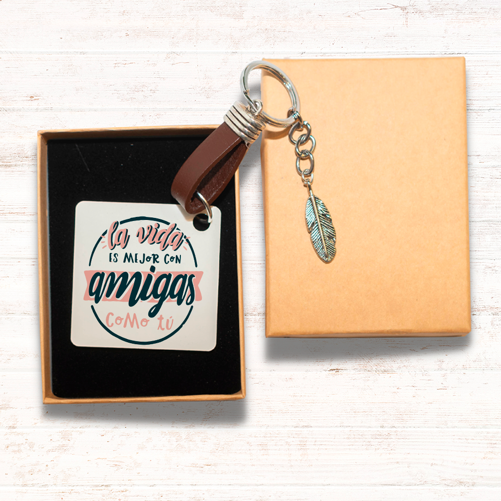 Llavero "La vida es mejor con amigas como tú"