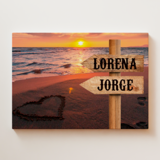 Lienzo personalizado con nombres "Paisaje playa"