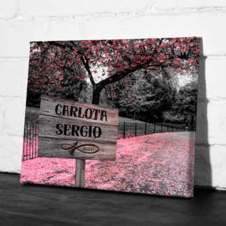 Lienzo personalizado con nombres "Paisaje árbol"
