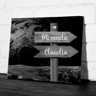 Lienzo personalizado con nombres "Paisaje lunar"