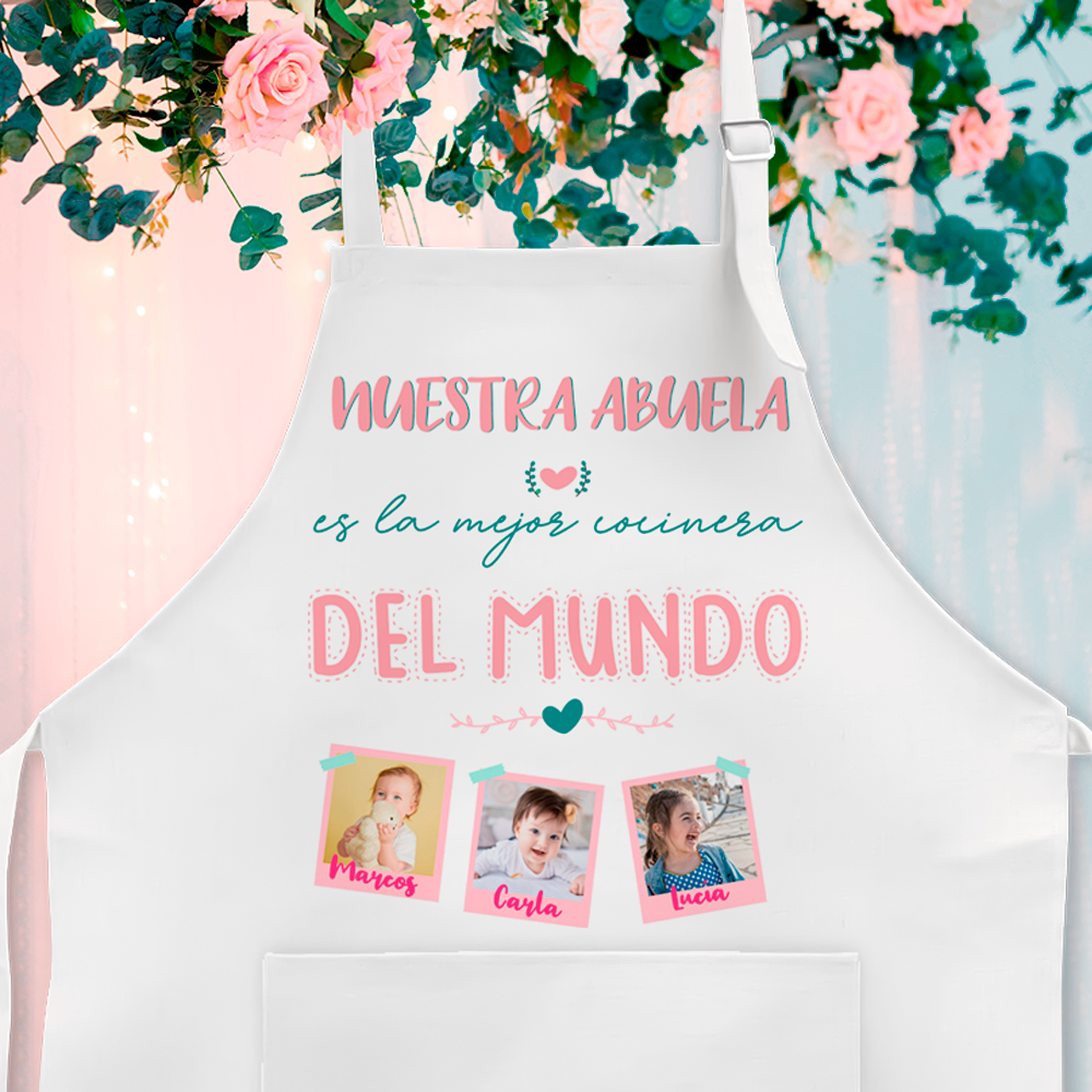 Delantal personalizado "Nuestra abuela es la mejor cocinera"