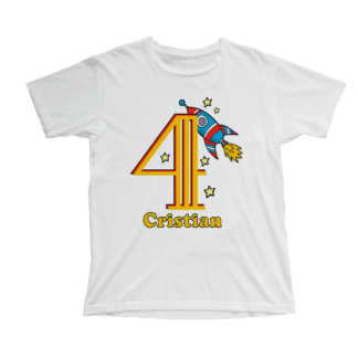 Camiseta cumpleaños espacial