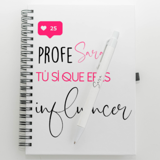 Libreta personalizada "Profe tú si que eres influencer"