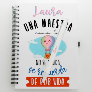 Libreta personalizada "Una maestra como tú no se olvida"