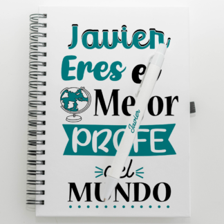 Libreta personalizada "Eres el mejor profe del mundo"