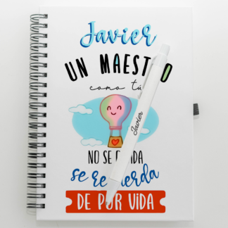 Libreta personalizada "Un maestro como tú no se olvida"