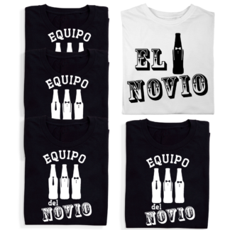 Pack de 5 camisetas despedida de soltero  "El novio y equipo del novio"