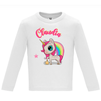Camiseta manga larga Unicornio arcoíris
