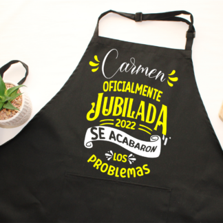 Delantal personalizado "Oficialmente jubilad@"