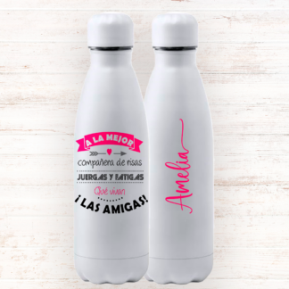 Botella personalizada "A la mejor compañera de risas"