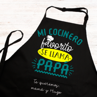 Delantal personalizado "Mi cocinero favorito se llama papá"