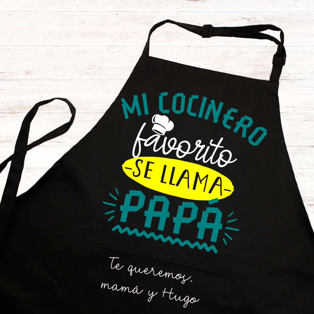 Delantal personalizado "Mi cocinero favorito se llama papá"