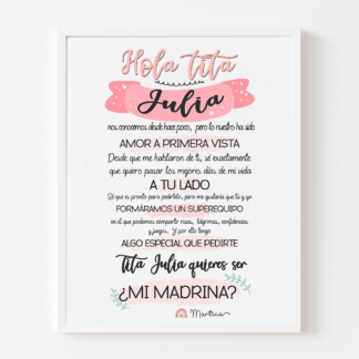 Lámina "Hola tita, quieres ser mi madrina"