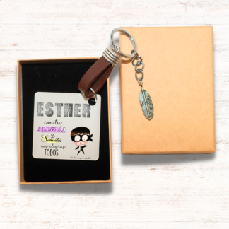 Llavero "Con tu alegría y simpatía nos alegras a todos los días"