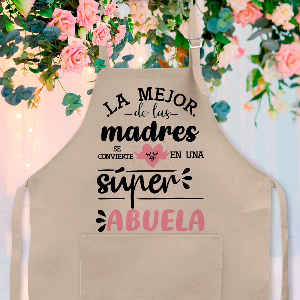 Delantal personalizado "la mejor de las madres se convierte en una súper abuela" - Imagen 4