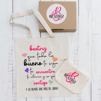 Tote Bag + Neceser "Que todo lo bueno te siga"