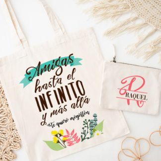 Tote Bag + Neceser "Amigas hasta el infinito"