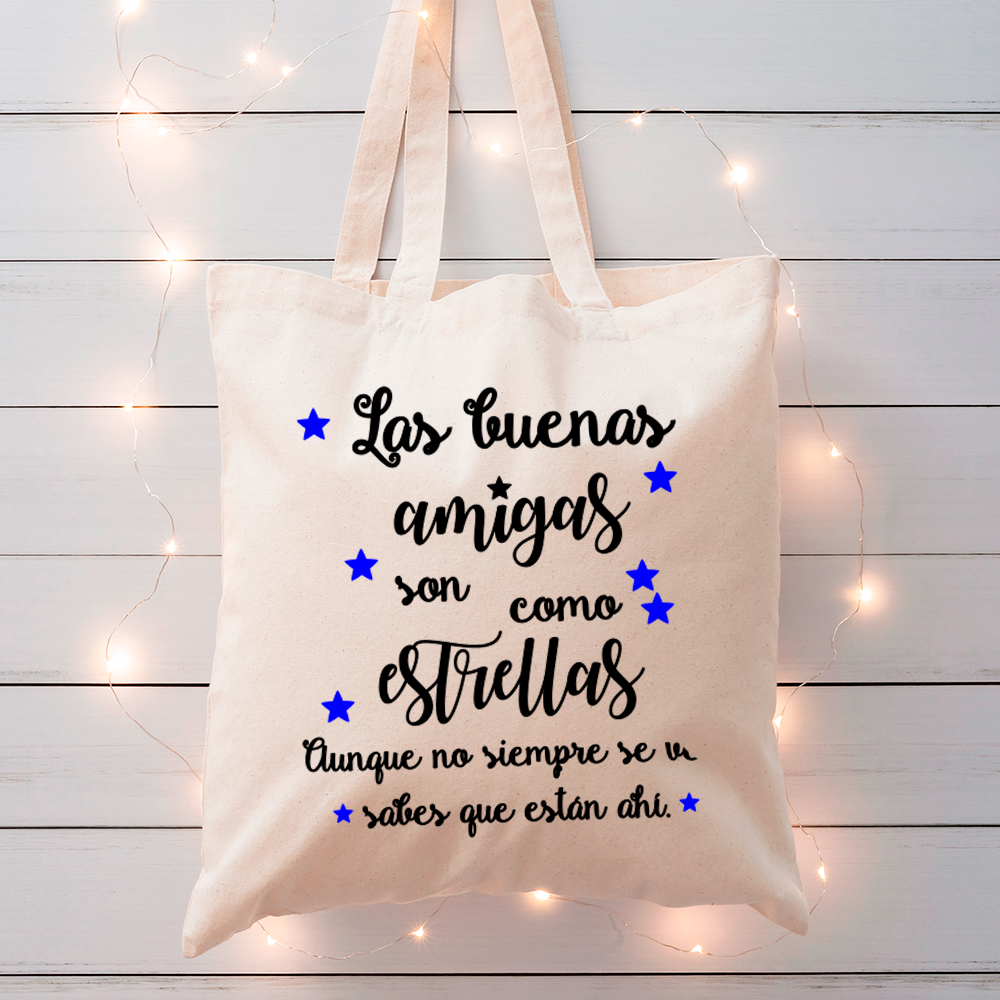 Tote Bag + Neceser "Las buenas amigas son como estrellas" - Imagen 3