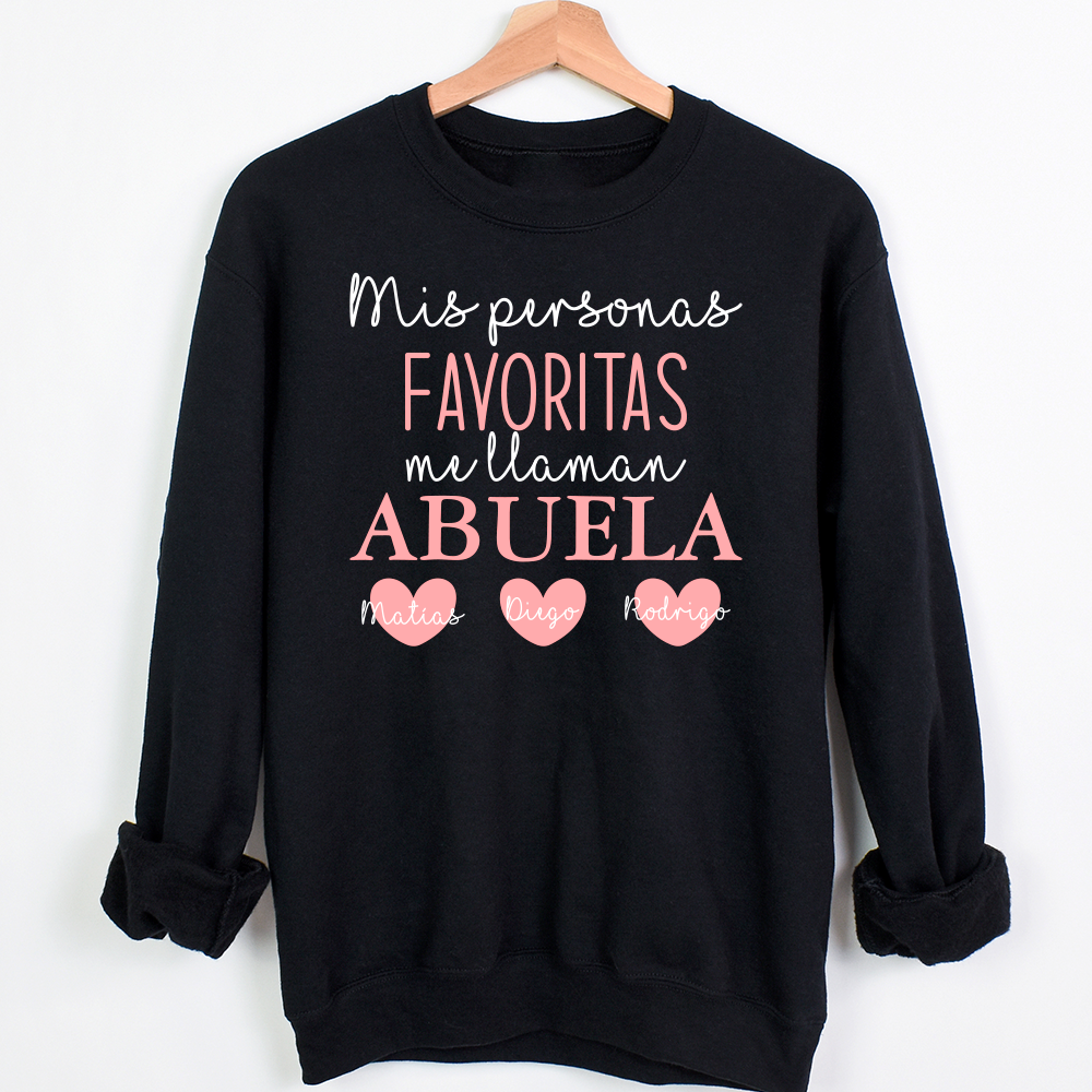 Sudadera personalizada "Mis personas favoritas me llaman abuela" - Imagen 2