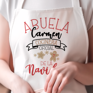 Delantal "Abuela, cocinera oficial de la navidad"