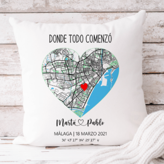 Cojín personalizado ubicación
