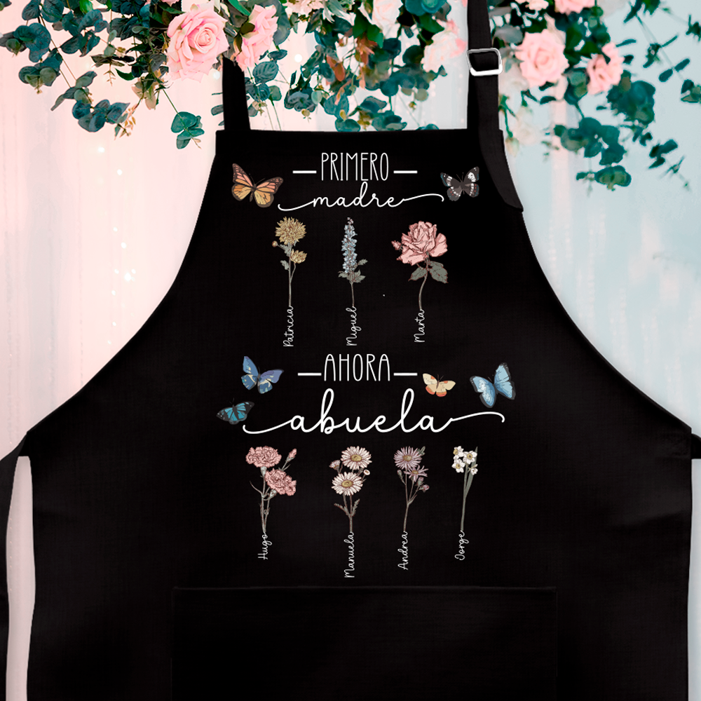 Delantal personalizado "Primero madre, ahora abuela"