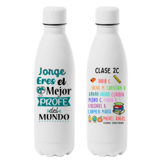 Botella personalizada "Eres el mejor profe del mundo"