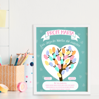 Lámina personalizada para profes árbol con huellas