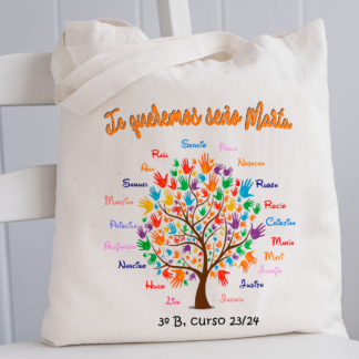 Bolso personalizado para profes "Árbol con los nombres de la clase"